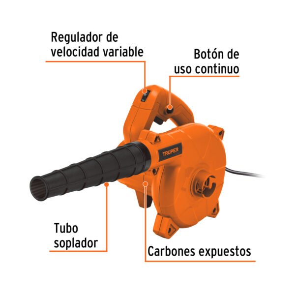 Sopladora/Aspiradora eléctrica 650 W, TRUPER