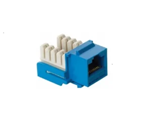 Jack RJ45 de 8 contactos a 90° CAT 5e, tipo Keystone, azul