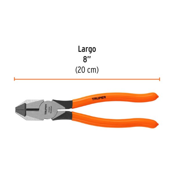 Pinza para electricista 8" uso rudo, mango PVC, TRUPER