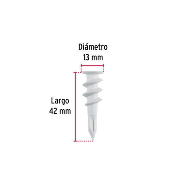 Bolsa con 20 taquetes plásticos 1/2", para panel de yeso