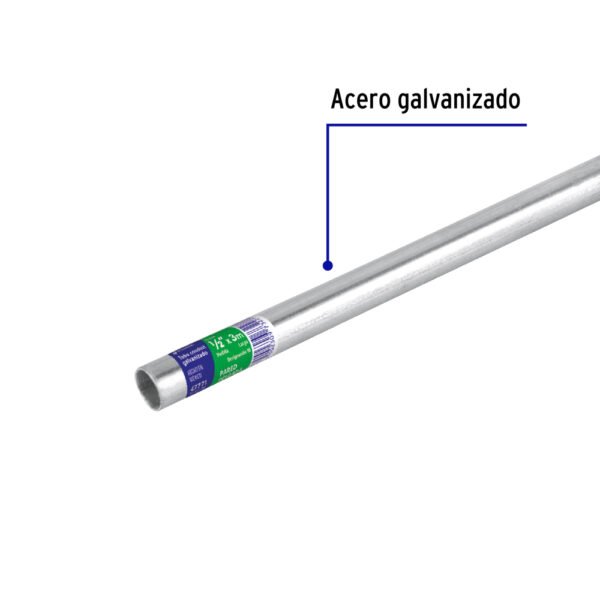 Tubo Conduit 1/2" pared delgada (1 mm), et. verde, 3 m