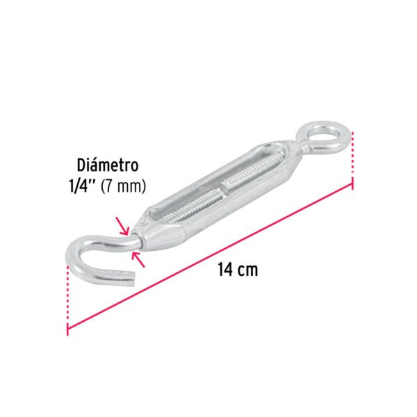 Tensor zinc 1/4" ojo-gancho, FIERO