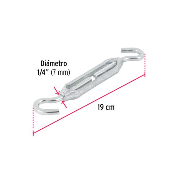 Tensor zinc 1/4" gancho-gancho, FIERO
