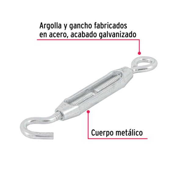 Tensor zinc 5/16" ojo-gancho, FIERO