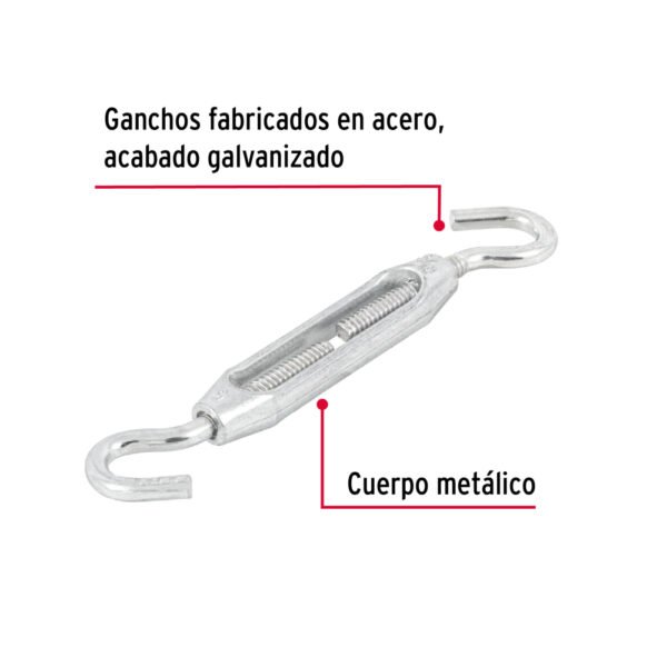Tensor zinc 3/8" gancho-gancho, FIERO