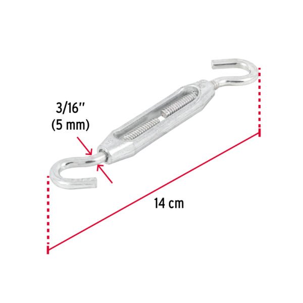 Tensor zinc 1/4" gancho-gancho, FIERO