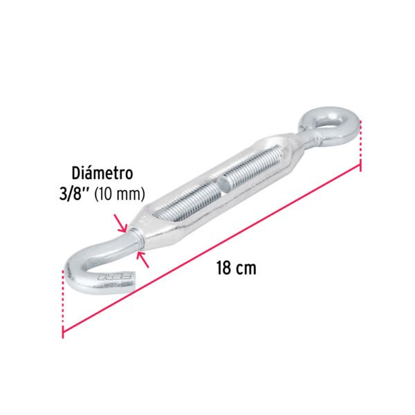Tensor zinc 3/8" ojo-gancho, FIERO