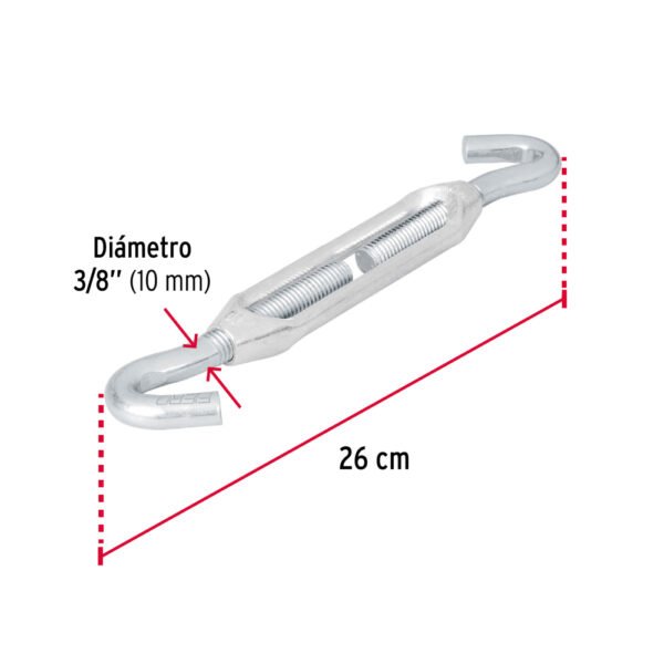 Tensor zinc 3/8" gancho-gancho, FIERO