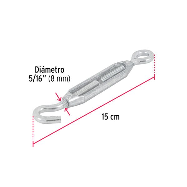 Tensor zinc 5/16" ojo-gancho, FIERO