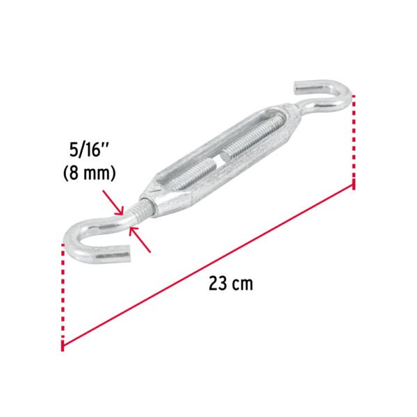Tensor zinc 5/16" gancho-gancho, FIERO