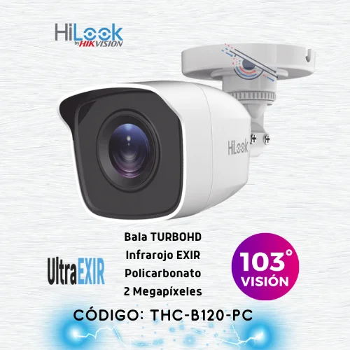 THC-B120-PC Cámara tipo Bala TURBOHD 2 Megapíxeles (1080p) / Gran Angular 103° / Lente 2.8 mm / IR EXIR Inteligente 20 mts / Exterior IP66 / dWDR / TVI-AHD-CVI-CVBS