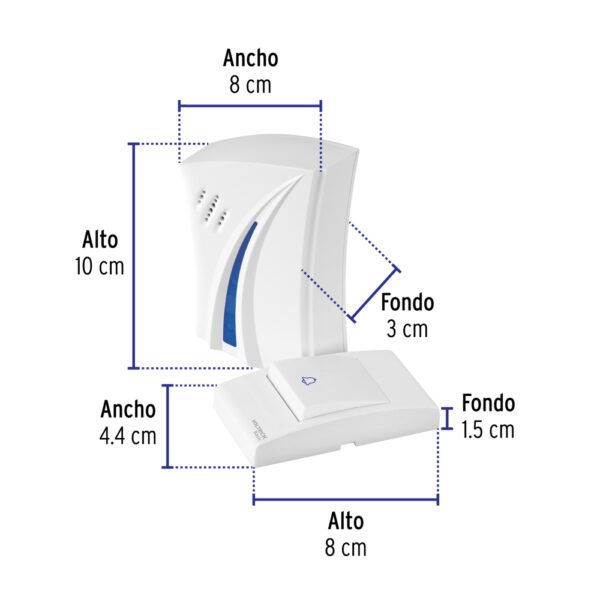 TIMI-35B+FC2 Timbre inalámbrico de pilas, 36 tonos, VOLTECK BASIC