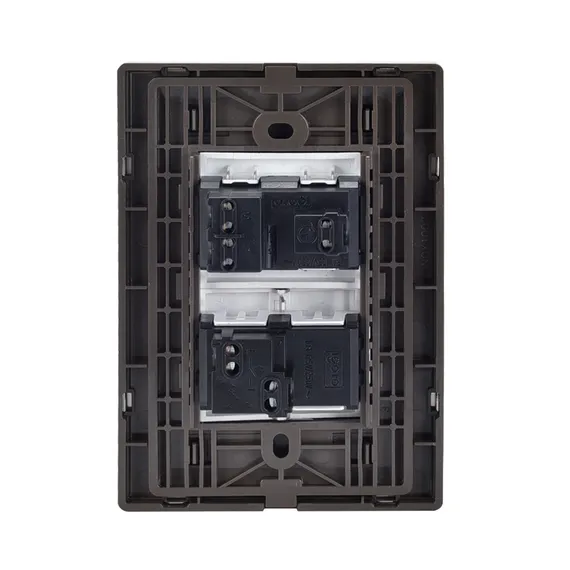 Placa Armada Policarbonato 1 Apagador Sencillo Y 1 Contacto 1.5 Mod. Plata Inox1002inox Igoto