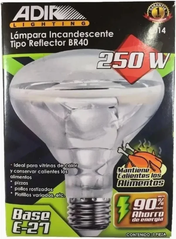 Foco Calienta Comida Adir 250 Watts Incandescente