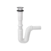 CESPOL PRACTICO FLEX 1 1/4 TIPO "P" P/LAVABO ARO ACERO INOX. 2932A FLEXIMATIC