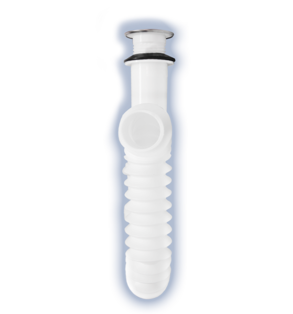 CESPOL PRACTICO FLEX 1 1/4 TIPO "P" P/LAVABO ARO ACERO INOX. 2932A FLEXIMATIC
