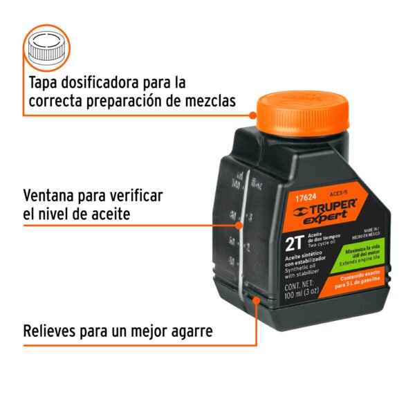 Aceite sintético para motor de 2 tiempos, 100 ml