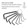 Juego de 8 llaves hexagonales std, tipo llavero,PRETUL