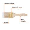 Brocha cerdas sintéticas 2" corte recto, mango de madera