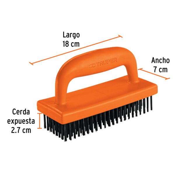 Cepillo de alambre 172 pinceles,rectangular con mango,TRUPER