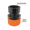 Conector 1/2" hembra de ABS con tuerca de ajuste manual