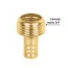 Conector 1/2" macho de latón laminado, PRETUL