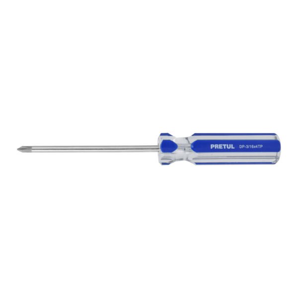 Desarmador de cruz 1/4 x 4" mango de PVC, PRETUL
