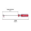 Desarmador plano 1/4 x 6" mango de PVC, PRETUL