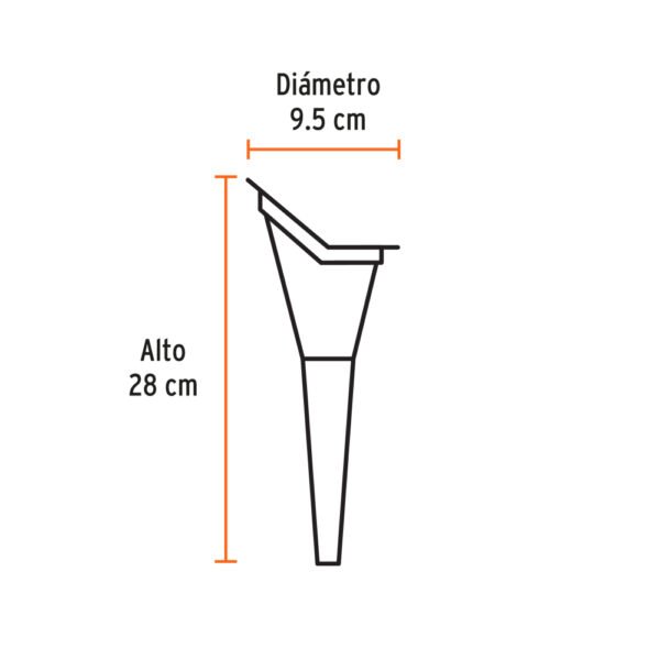 Embudo plástico 250 ml, cuello rígido, TRUPER