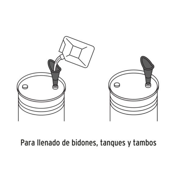 Embudo plástico 250 ml, cuello rígido, TRUPER
