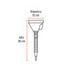 Embudo plástico 500 ml, cuello flexible con filtro, TRUPER