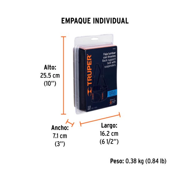 Faja lumbar, talla G, TRUPER