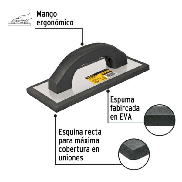 Flota de espuma, 9-1/2", espesor 7/16", acabado liso, PRETUL