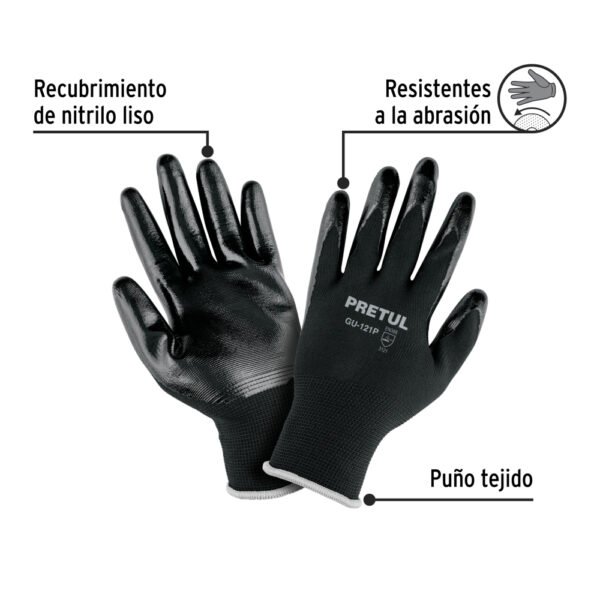 Guantes de nylon recubiertos de nitrilo, CH, PRETUL
