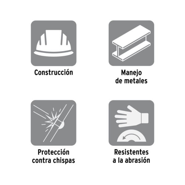 Guantes de carnaza y loneta con refuerzo, unitalla, PRETUL