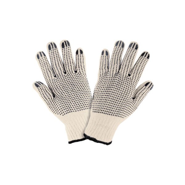 Guantes de algodón con puntos de PVC en palma y dorso,PRETUL