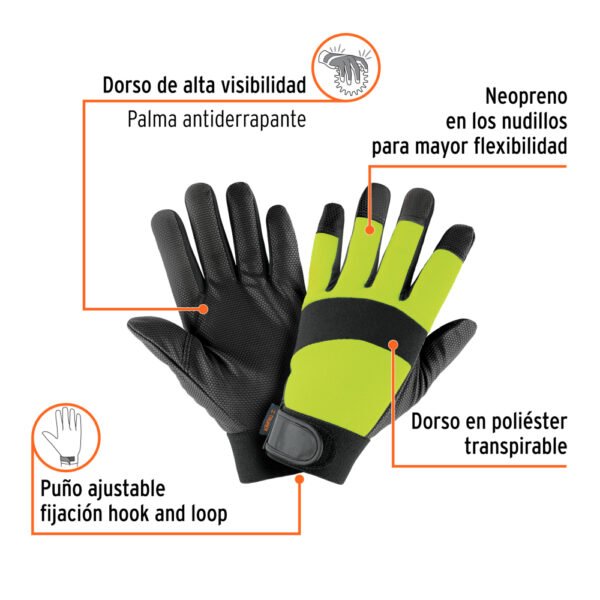 Guantes para mecánico, palma poliuretano, unitalla, TRUPER