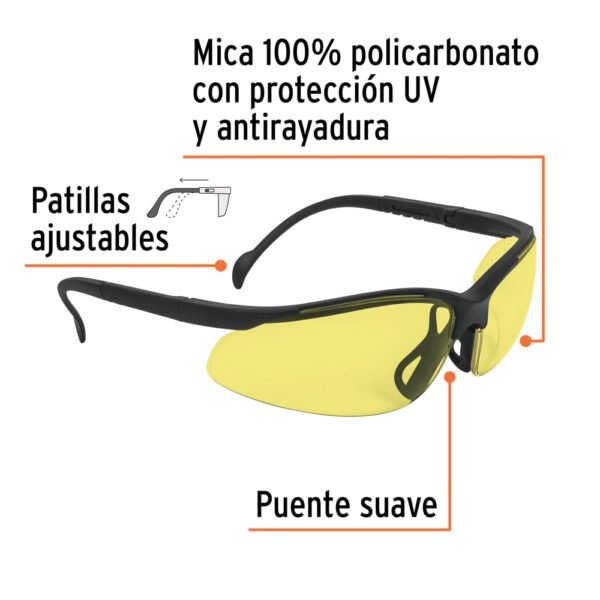 Lentes de seguridad ámbar, TRUPER Vision