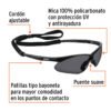 LESP-SN+FC1 Lentes seguridad grises antiempaño c/cordón ajustable, Sport