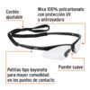 LESP-ST+FC1 Lentes seguridad claros antiempaño c/cordón ajustable, Sport