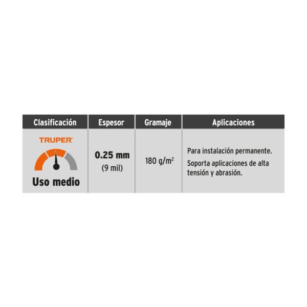 LT-44Z+D1 Lona de polietileno reforzada 4 x 4 m, azul, 180g/m2, TRUPER
