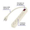 Multicontacto 16 AWG doméstico 6 entradas, VOLTECK