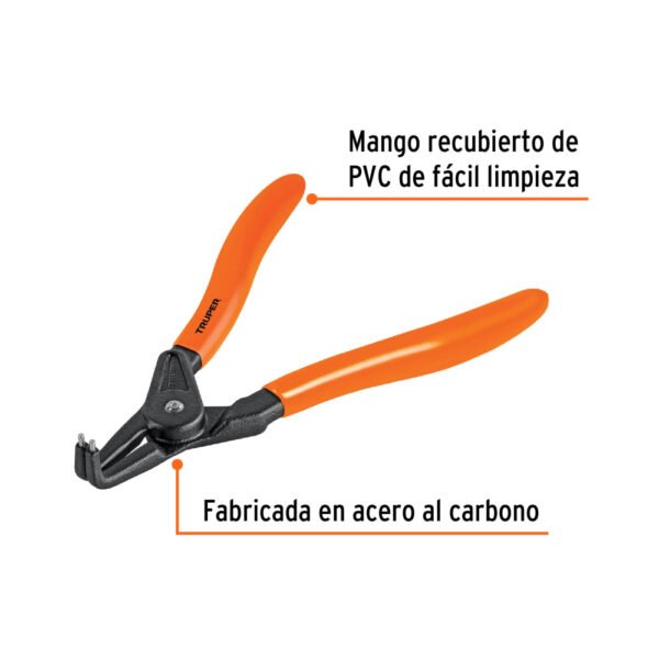 Pinza punta a 90° 6-3/4" para abrir anillos, mango de PVC