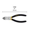 Pinza de corte diagonal 6" mango de PVC, PRETUL