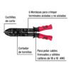 Pinza 9" pela cables, 18 a 10 AWG, PRETUL