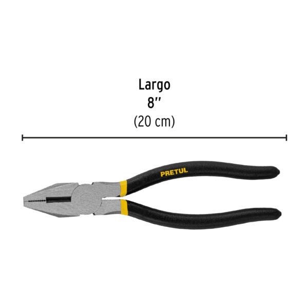 Pinza para electricista 8" mango de PVC, PRETUL