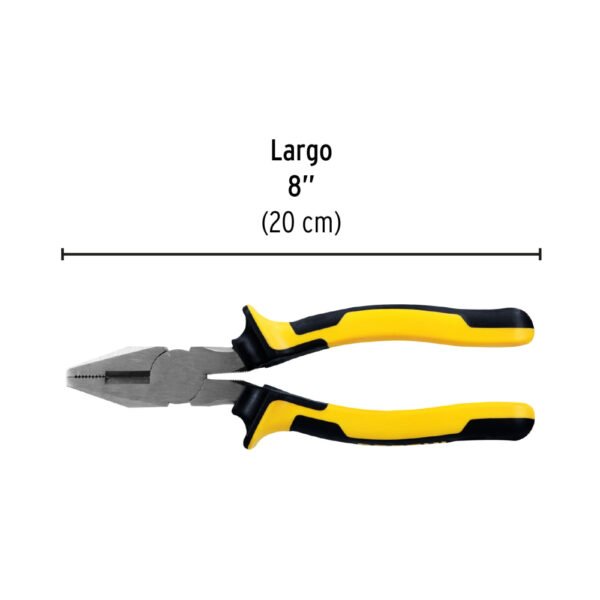 Pinza para electricista 8" mango Comfort Grip, PRETUL