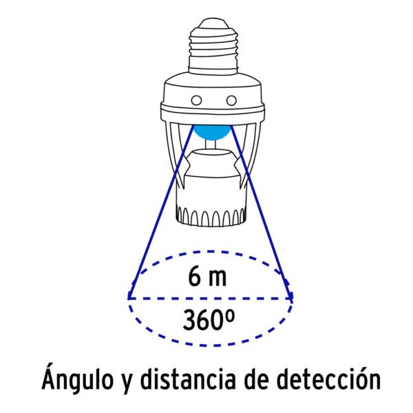 POSE-360+FC2 Portalámpara con sensor de movimiento 360°, VOLTECK