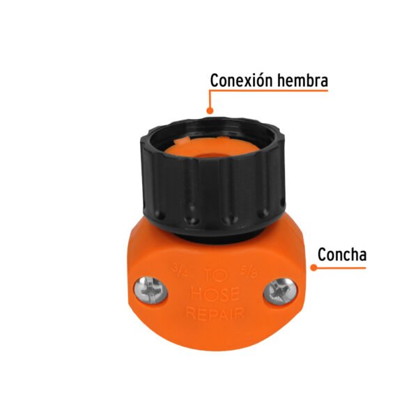 Conector 5/8"-3/4" hembra de ABS para manguera, TRUPER