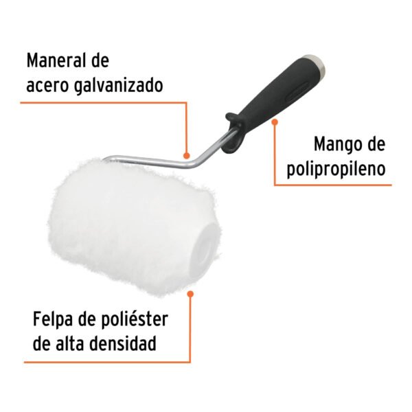 Mini rodillo para pintar 4" x 3/4" de poliéster, TRUPER